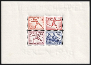 1936 Third Reich, Germany, Souvenir Sheet