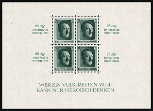 1937 Third Reich, Germany, Souvenir Sheet