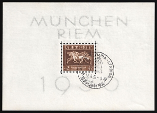 1936 (12 Aug) 'Olympic Games in Berlin', Third Reich, Germany, Souvenir Sheet, Commemorative Postmark