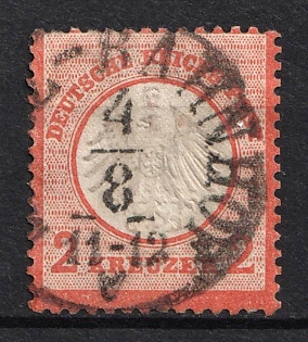 1872 2kr German Empire, Small Breast Plate, Germany, Signed