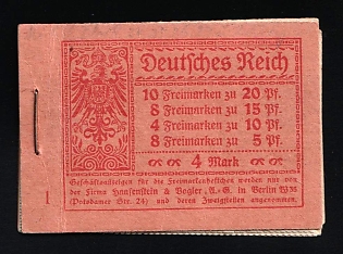 1920 Complete Booklet with stamps of Weimar Republic, Germany, Excellent Condition
