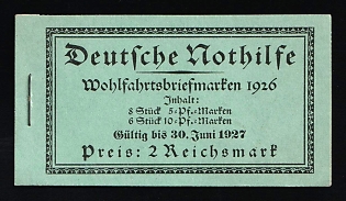 1926 Complete Booklet with stamps of Weimar Republic, Germany, Excellent Condition