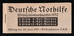 1932 Complete Booklet with stamps of Weimar Republic, Germany, Excellent Condition