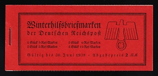 1937 Complete Booklet with stamps of Third Reich, Germany, Excellent Condition