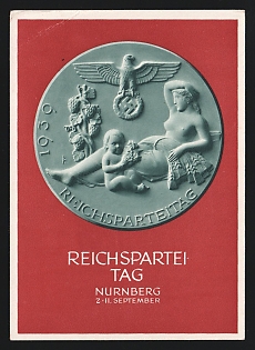 1939 (6 Oct) 'The Reich Party Congress of Peace. Nuremberg, 2 November 1939', 6pf Postal Stationery Propaganda Picture Postcard to Nowa Sol (Poland), Third Reich Nazi Germany, Commemorative Postmarks