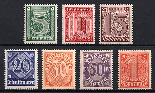 1920 Weimar Republic, Germany, Official Stamps, Complete Set