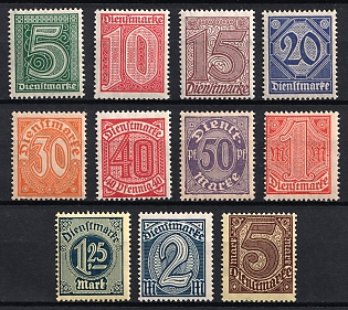1920 Weimar Republic, Germany, Official Stamps, Complete Set