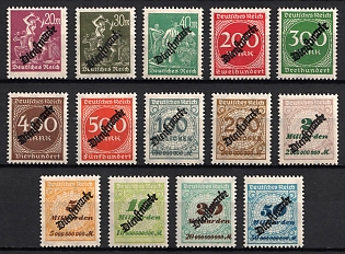 1923 Weimar Republic, Germany, Official Stamps, Complete Set