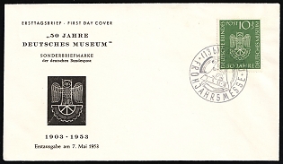 1953 (7 May) German Federal Republic, Germany, '50 years of German Museum' FDC Cover franked with 10pf with Commemorative Postmark