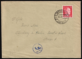 1942 (14 Dec) Ostland, German Occupation, Germany, Cover from Madona to Offenburg franked with 12pf