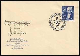 1954 (18 Sep) West Berlin, Germany, 'Richard Strauss' FDC Cover from Berlin franked with 40pf with Commemorative Postmark