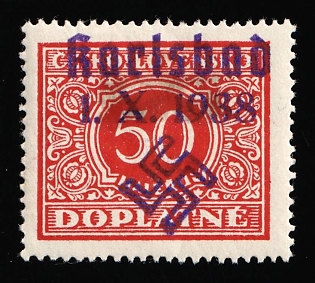 1938 50h Occupation of Karlovy Vary (Karlsbad), Sudetenland, Germany, Signed