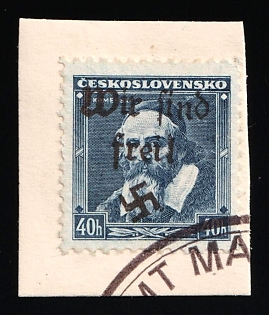 1938 40h Occupation of Maffersdorf on piece, Sudetenland, Germany, Signed