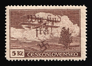 1938 5kc Occupation of Maffersdorf, Sudetenland, Germany, Signed