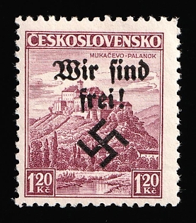 1938 1.20kc Occupation of Rumburg, Sudetenland, Germany, Signed