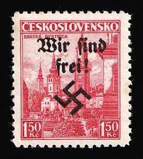 1938 1.50kc Occupation of Rumburg, Sudetenland, Germany, Signed