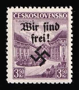 1938 3.50kc Occupation of Rumburg, Sudetenland, Germany, Signed