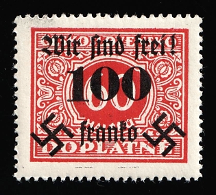 1938 100h on 60h Occupation of Rumburg, Sudetenland, Germany