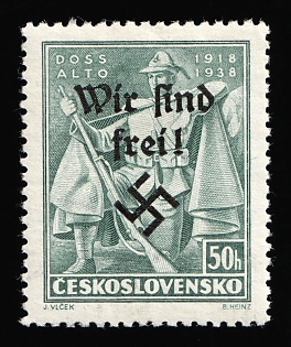 1938 50h Occupation of Rumburg, Sudetenland, Germany, Signed