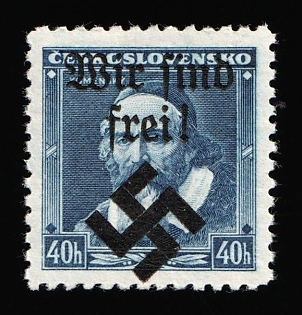 1939 40h Moravia-Ostrava, Bohemia and Moravia, Germany Local Issue, Signed