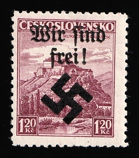 1939 1.20kc Moravia-Ostrava, Bohemia and Moravia, Germany Local Issue, Signed
