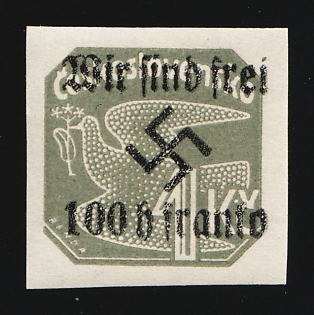 1938 100h on 1kc Occupation of Rumburg, Sudetenland, Germany