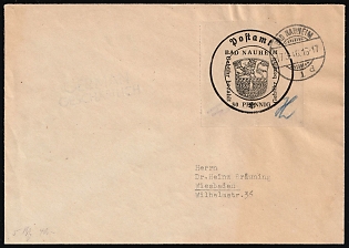 1946 (17 Mar) Bad Nauheim, Germany Local Post, Cover from Bad Nauheim to Wiesbaden franked with 80pf