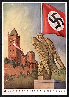 1933-1945 'Reich Party Congress, Nuremberg', Proof Eagle, Third Reich Nazi Propaganda Postcard