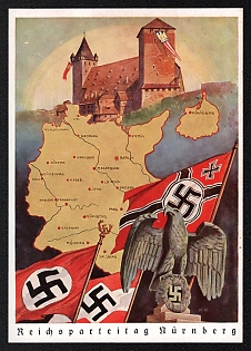 1933-1945 'Reich Party Congress, Nuremberg', Proof Eagle, Third Reich Nazi Propaganda Postcard