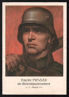 1941 'NSDAP Day in the General Government, August 15–17', Army Military, Third Reich Nazi Propaganda Postcard