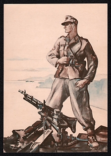 1933-1945 'German Soldier', Army Military, Third Reich Nazi Propaganda Postcard