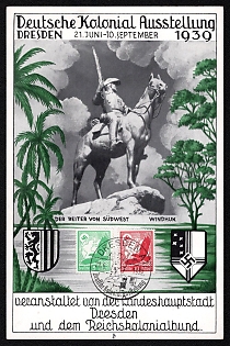 1939 'German Colonial Exhibition Dresden June 21 – September 10', Army Military, Third Reich Nazi Propaganda Postcard