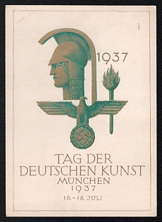 1937 'Day of German Art – Munich', Third Reich Nazi Propaganda Postcard