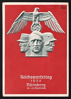 1935 'Reich Party Congress – Nuremberg, Sept. 10–16', Third Reich Nazi Propaganda Postcard