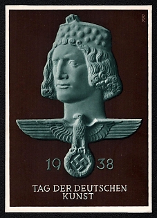 1938 'Day of German Art', Third Reich Nazi Propaganda Postcard