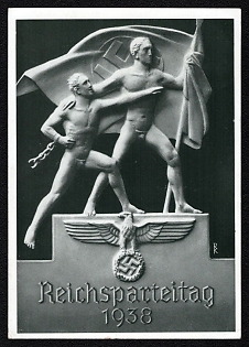 1938 'Reich Party Congress' , Third Reich Nazi Propaganda Postcard