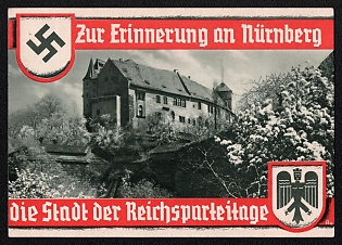 1933-1945 'In Memory of Nuremberg: the City of the Reich Party Rallies', Third Reich Nazi Propaganda Postcard