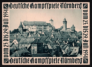 1934 'German Combat Games – Nuremberg', Third Reich Nazi Propaganda Postcard