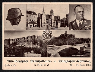 1936 'Central German Front-Line Soldiers and War Victims Day of Honor', Third Reich Nazi Propaganda Postcard
