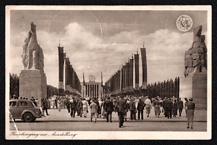 1937 '"Creative People" (Schaffendes Volk) – Great Reich Exhibition, Dusseldorf (City of Schlageter)', Third Reich Nazi Propaganda Postcard