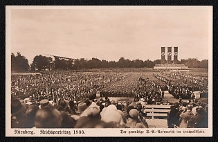 1933 'Nuremberg: Reich Party Congress', Nunemberg NSDAP Party Rallies, Third Reich Nazi Propaganda Postcard