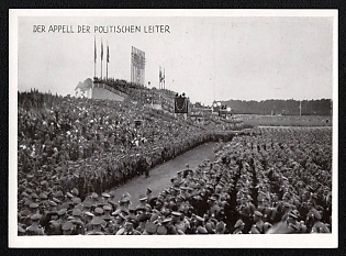1933-1945 'The Roll Call of the Political Leaders', Nunemberg NSDAP Party Rallies, Third Reich Nazi Propaganda Postcard