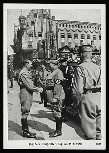 1938 'On Adolf-Hitler-Platz, September 11', Nunemberg NSDAP Party Rallies, Third Reich Nazi Propaganda Postcard