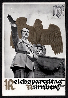 1935 'Party Rally of the Reich: Nuremberg', Hitler, Third Reich Nazi Propaganda Postcard