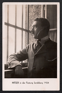 1924 'Hitler in Landsberg Fortress', Hitler, Third Reich Nazi Propaganda Postcard