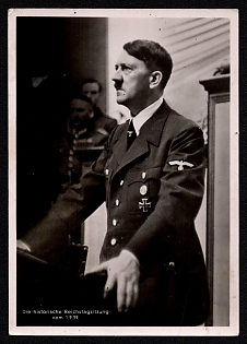 1939 'The Historic Reichstag Session', Hitler, Third Reich Nazi Propaganda Postcard