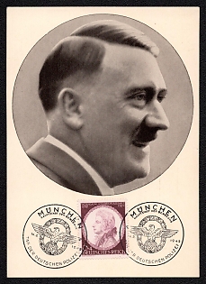 1942 '"People of the Era" No. 91: Fuhrer Adolf Hitler', Hitler, Third Reich Nazi Propaganda Postcard