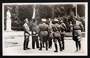 1940 'Compiegne Hitler and His General Staff at the Armistice Clearing', Hitler and Personalities, Third Reich Nazi Propaganda Postcard