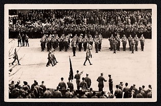 1933-1945 'German Military Parade', Hitler and People, Third Reich Nazi Propaganda Postcard