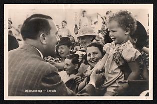 1933-1945 'Visit to the Obersalzberg', Hitler and Children, Third Reich Nazi Propaganda Postcard
